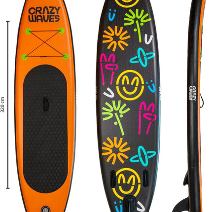 Tavola SUP CRAZYWAVES - Gonfiabile 320x80x15 cm – Stand Up Paddle Board Completa