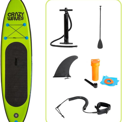 Tavola SUP CRAZYWAVES - Gonfiabile 320x80x15 cm – Stand Up Paddle Board completa